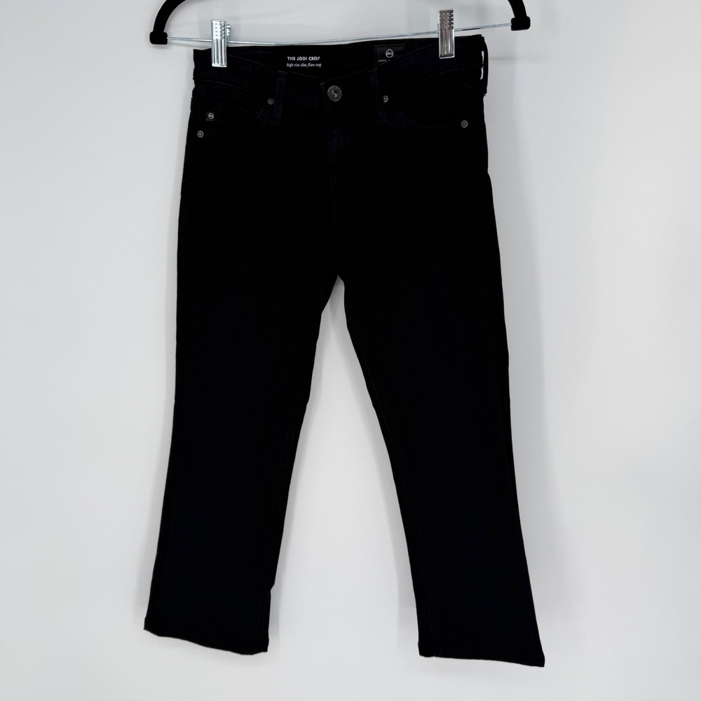 ADRIANO GOLDSCHMIED THE JODI CROP HIGH-RISE‎ SLIM FLARE CROP JEANS BLACK SIZE 24